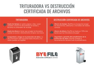 Trituradora vs destrucción certificada de archivos ByeFile