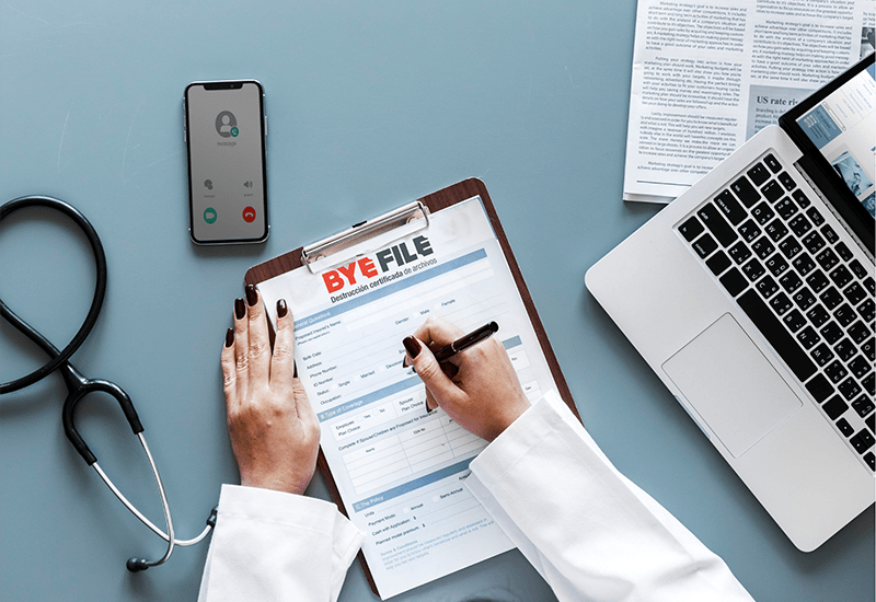 Destrucción certificada de documentos en el sector sanitario ByeFile