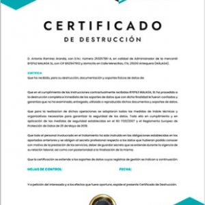 servicio puntual de recogida de documentos para su destrucción